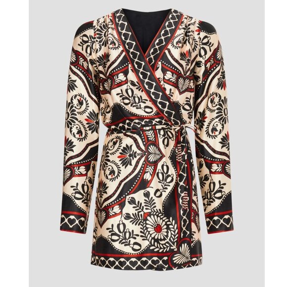 FARM RIO Passion Wrap Mini Dress Size Small - Picture 4 of 13